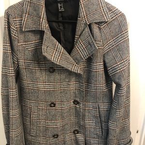 Forever 21 plaid pea coat